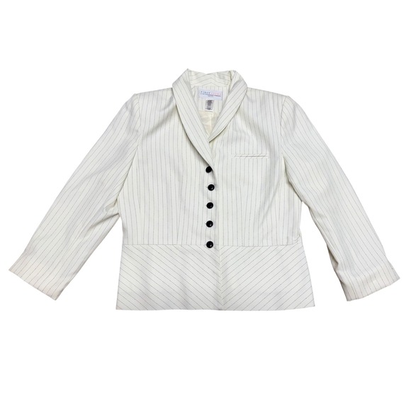First Issue A Liz Claiborne Company Jackets & Blazers - First Issue Liz Claiborne Blazer Jacket Striped Career Women's Size 14‎